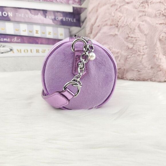 {Juicy Couture} Purple {Pearls} Velour Barrel Bag - Picture 3 of 5